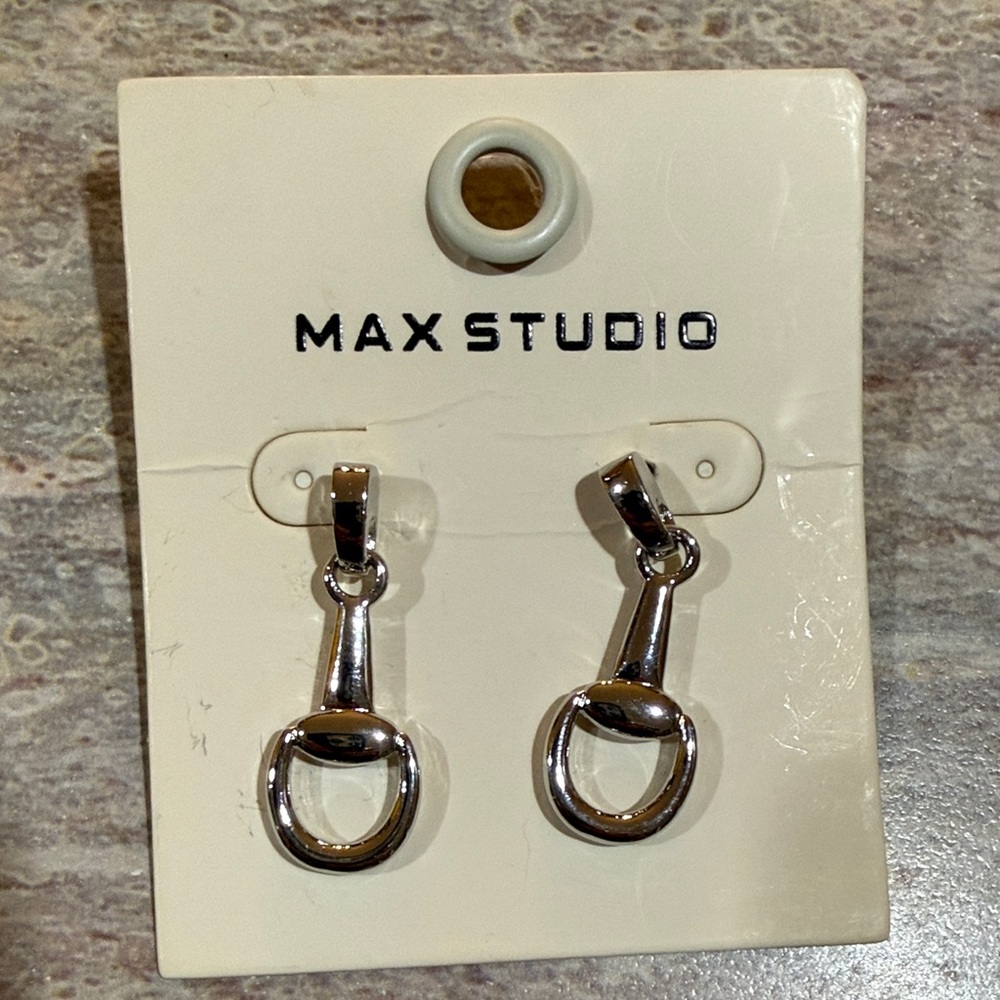 Max Studio Shiny Silver Drop Earrings